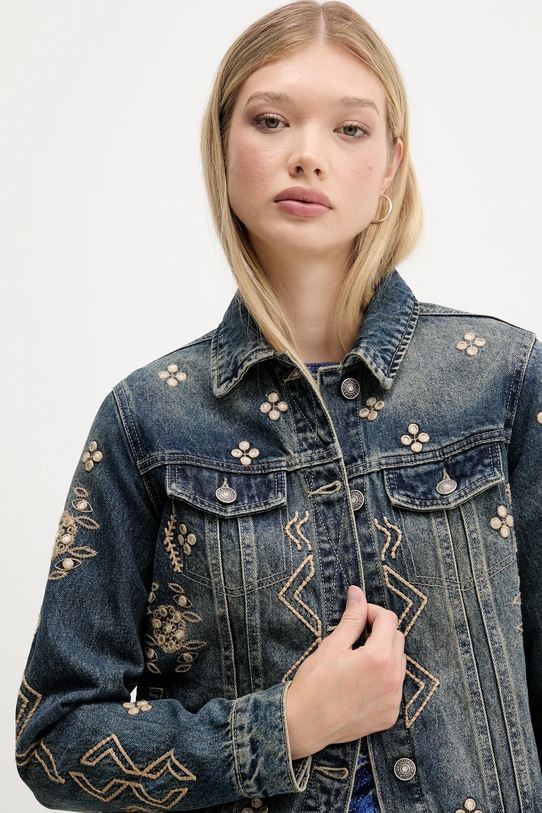 Desigual geacă jeans ESPEJOS albastru 25WWED11