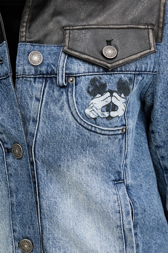 Desigual kurtka jeansowa CONSTRA 25WWED16 niebieski