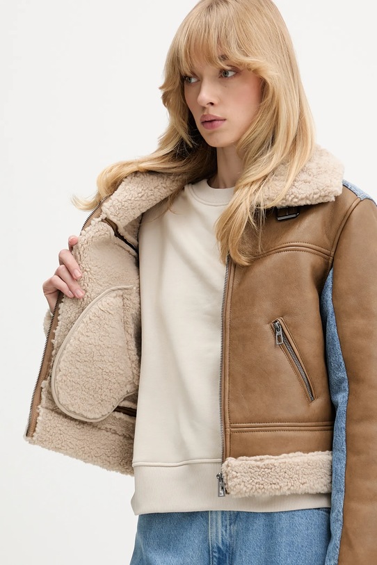Desigual rövid kabát DOUBLE barna 25WWEW39