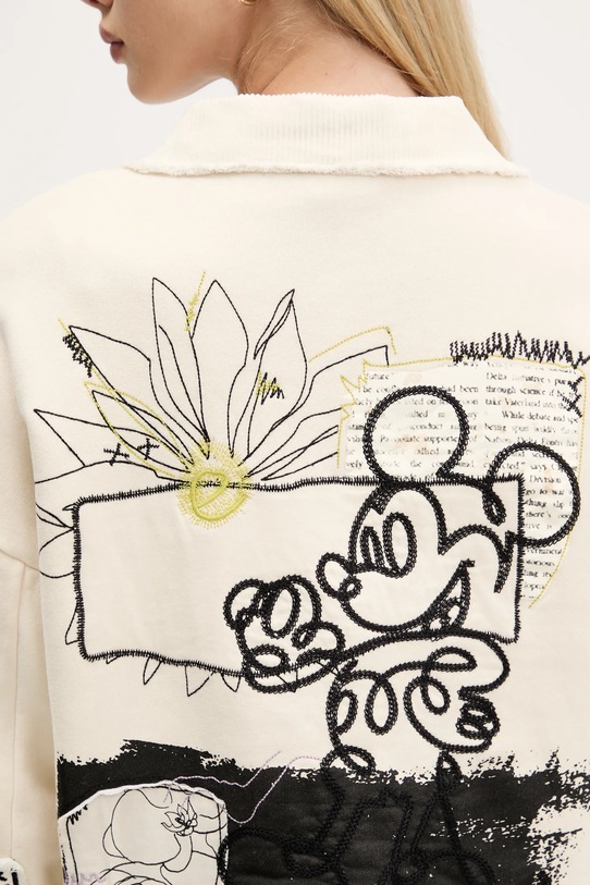 Desigual kurtka bawełniana DISNEY MICKEY 25WWSK16 beżowy