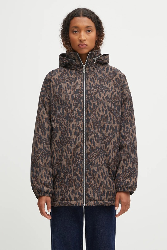 Fiorucci giacca in cotone Nylon Banimalier Print Zip Up isolamento leggero marrone W02FPOJA440NY01BR01