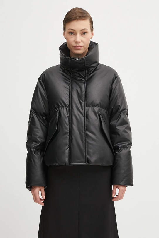 MM6 Maison Margiela geacă de puf imitatie de piele negru S52AM0338.S53057.900