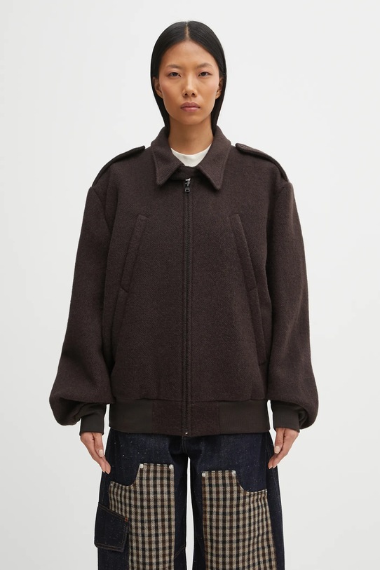 MM6 Maison Margiela kurtka wełniana nieocieplane brązowy S62AN0169.M35635.002F