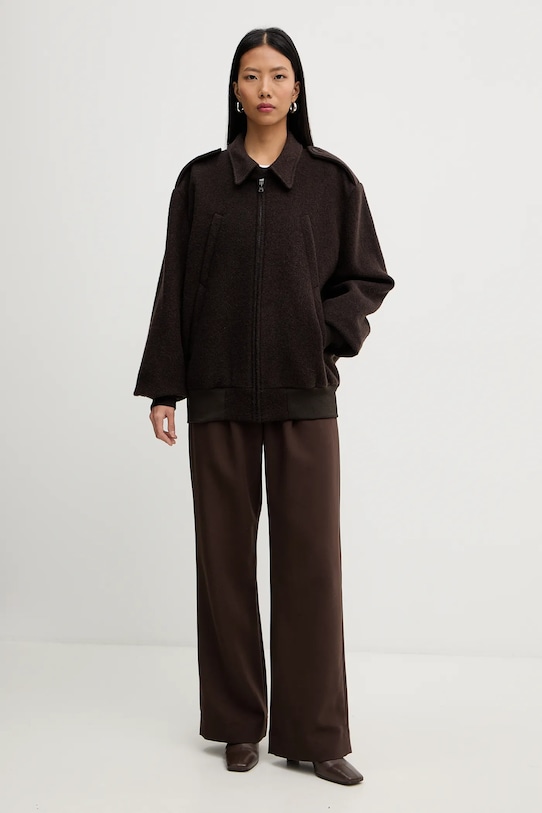 MM6 Maison Margiela kurtka wełniana S62AN0169.M35635.002F brązowy AW25