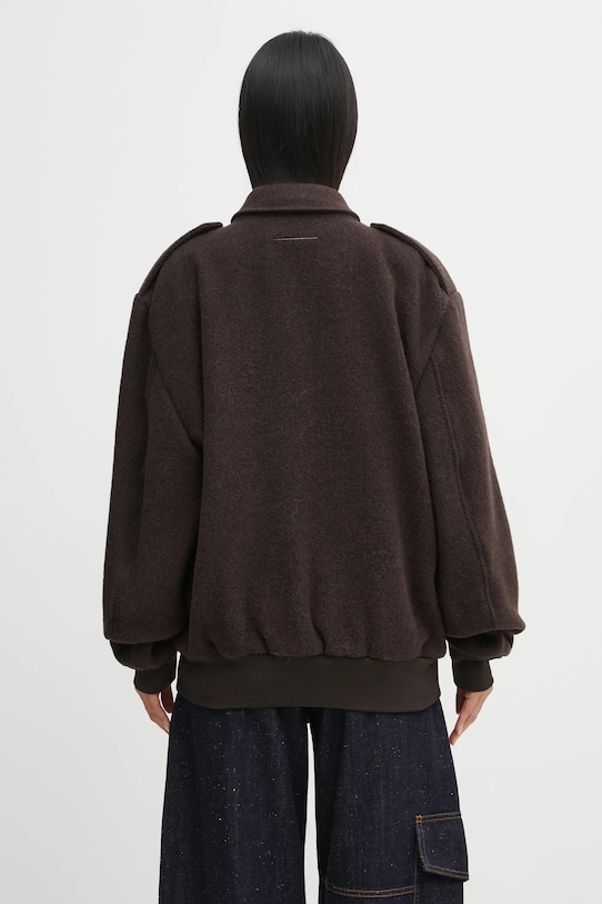 Odzież MM6 Maison Margiela kurtka wełniana S62AN0169.M35635.002F brązowy