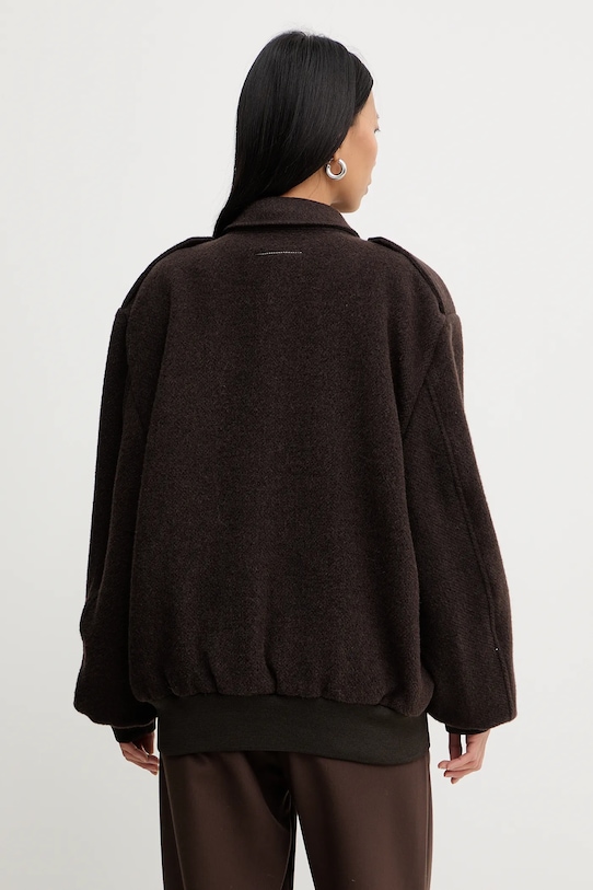 Odzież MM6 Maison Margiela kurtka wełniana S62AN0169.M35635.002F brązowy