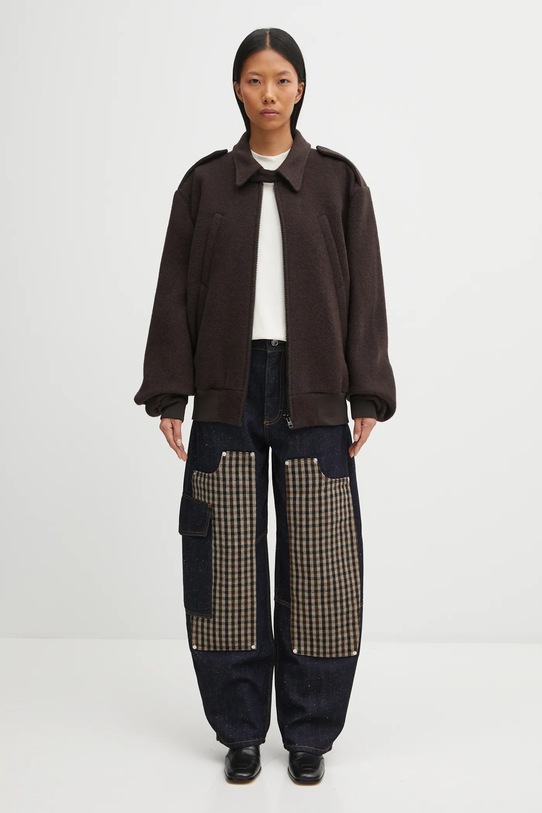 MM6 Maison Margiela kurtka wełniana brązowy S62AN0169.M35635.002F