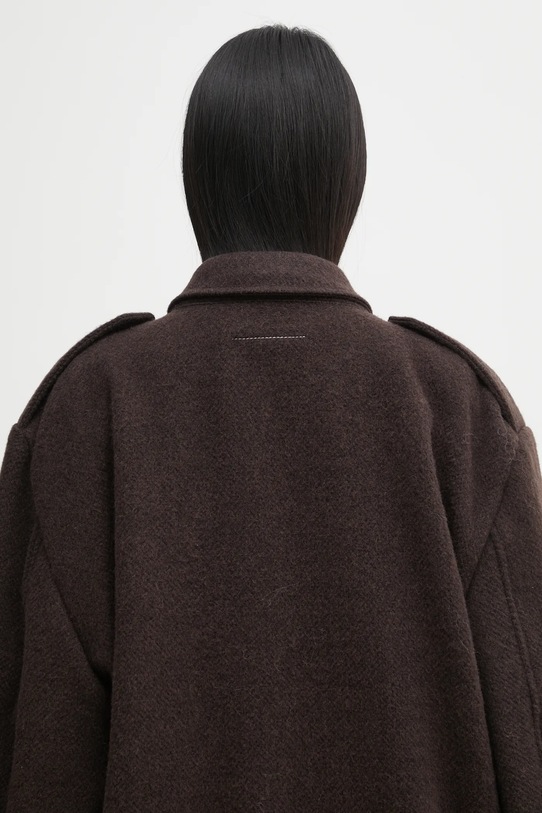 MM6 Maison Margiela kurtka wełniana S62AN0169.M35635.002F brązowy