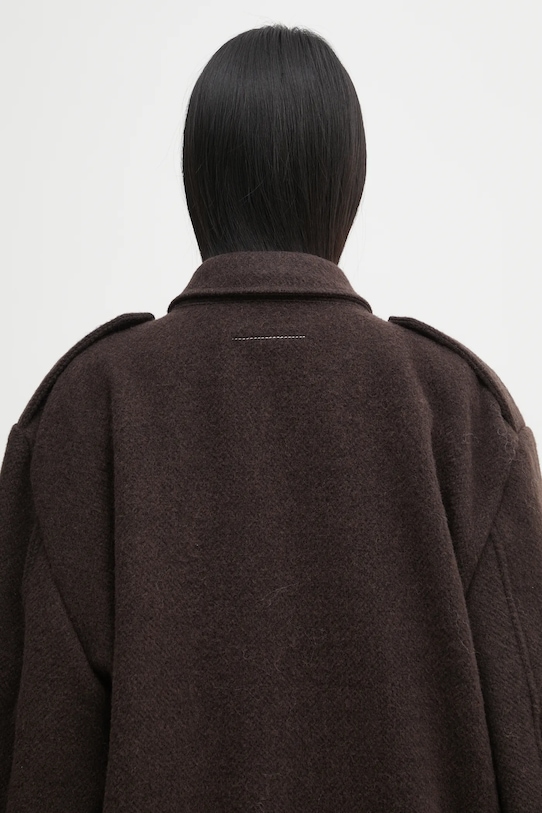 MM6 Maison Margiela kurtka wełniana S62AN0169.M35635.002F brązowy