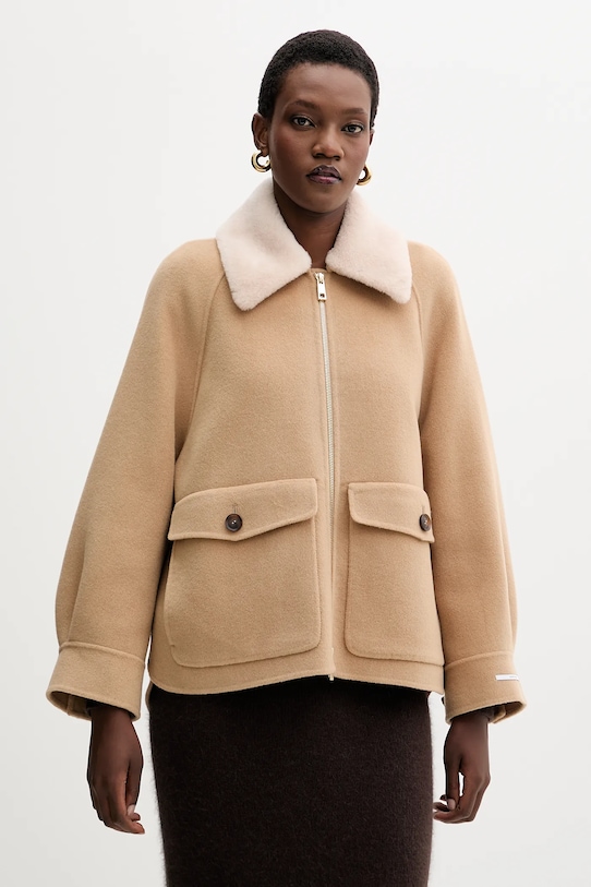 Vlnená bunda Marella oversize béžová 2523086011200