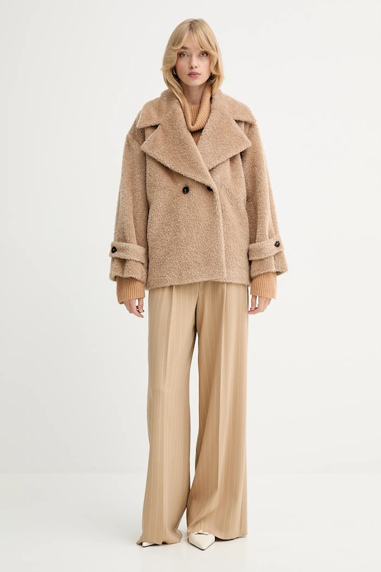 Μάλλινο παλτό Marella 2523086091200 μπεζ AW25