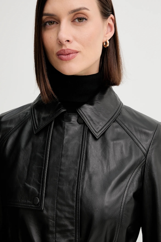Odzież Marella kurtka skórzana 2523446021200 czarny