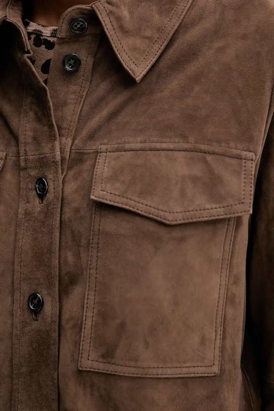 Semišová košeľa Marella 2523446041200 hnedá