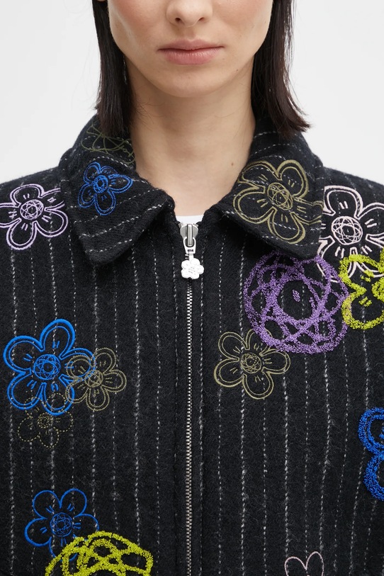 Kenzo kurtka wełniana Futura Bomber czarny FF62BL2409GM