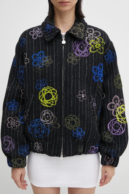 Kenzo kurtka wełniana Futura Bomber FF62BL2409GM czarny