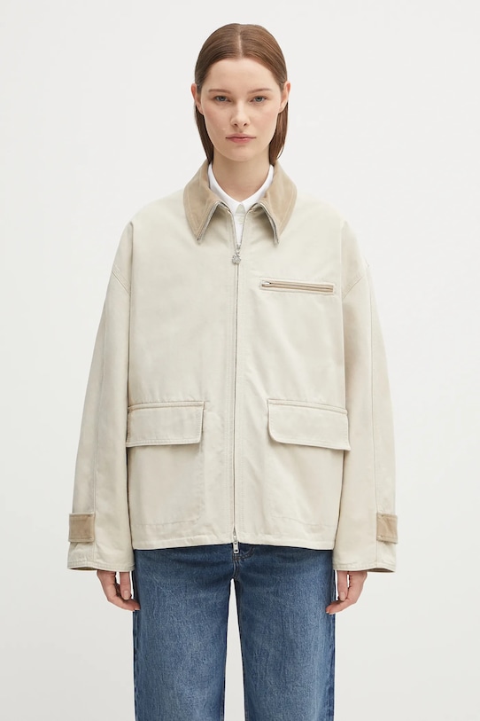 Бавовняна куртка Kenzo Workwear без капюшона бежевий FF62VE2729HA