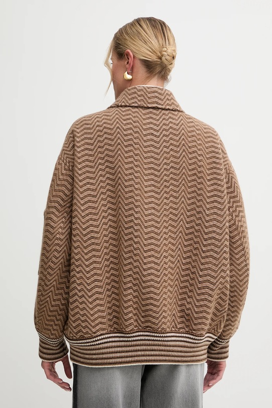 Odzież Missoni kurtka z dodatkiem wełny DS25WC1F.BC005R brązowy