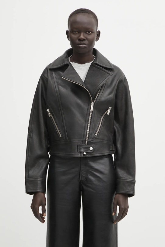 Anine Bing ramoneska skórzana julie bez kaptura czarny A.01.11323