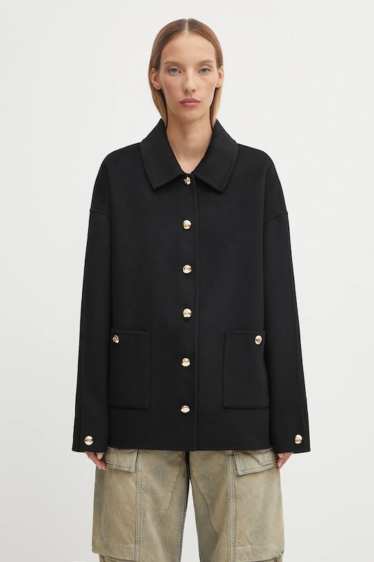 Anine Bing giacca in lana black cashmere blend non isolato nero A.01.10442