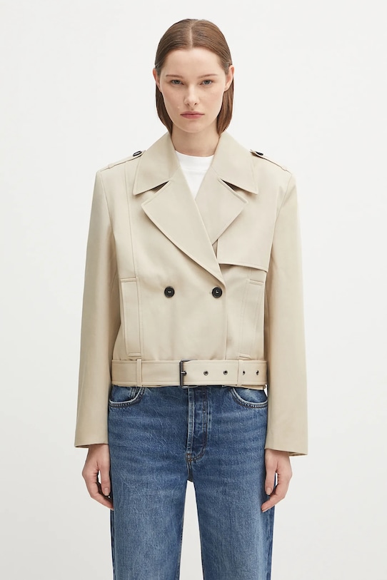 Anine Bing kurtka bawełniana greer bez kaptura beżowy A.01.11177