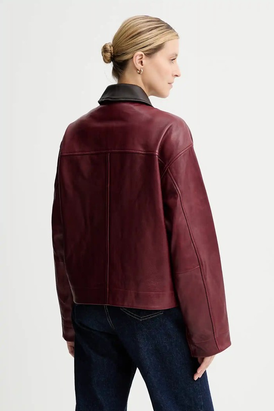Odzież Rag & Bone kurtka skórzana RA5A25F0MCR bordowy