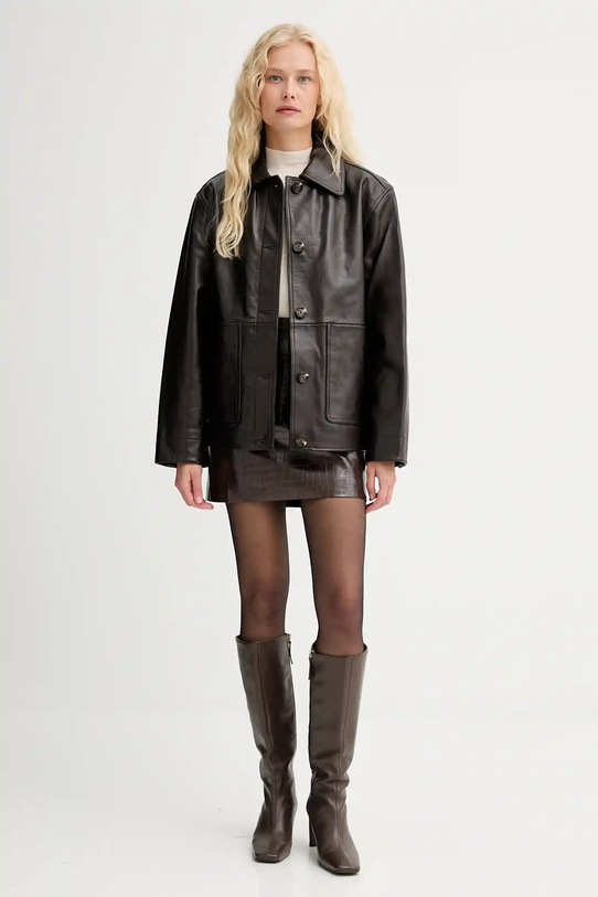 Usnjena jakna Rag & Bone RA8A25F0MLA rjava AW25
