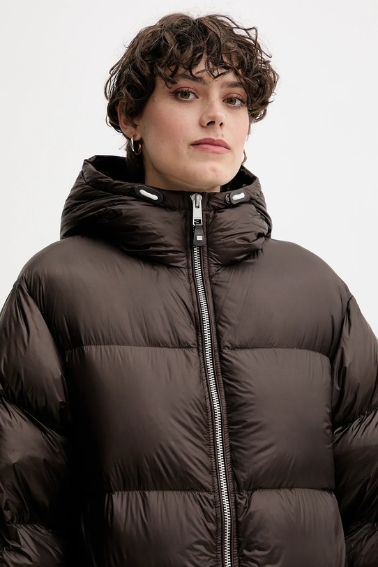 Péřová bunda Tommy Hilfiger hnědá WW0WW46543