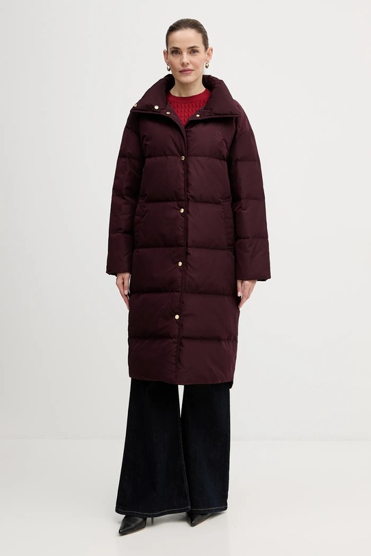 Tommy Hilfiger kurtka puchowa bez kaptura bordowy WW0WW47279