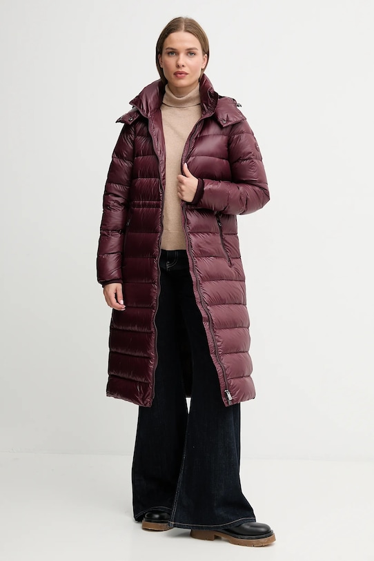 Páperová bunda Tommy Hilfiger WW0WW47356 burgundské NC25