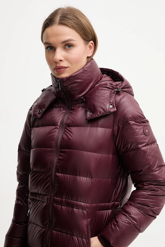 Péřová bunda Tommy Hilfiger burgundské WW0WW47356