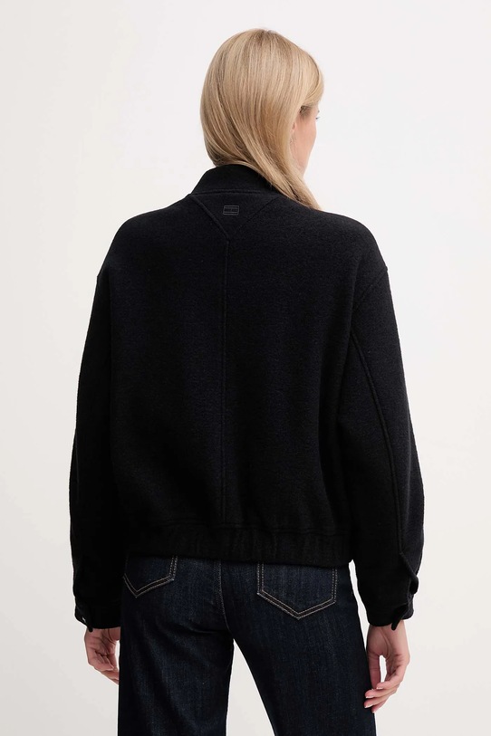 Îmbrăcăminte Tommy Hilfiger jachetă din amestec de lână WW0WW45724 negru