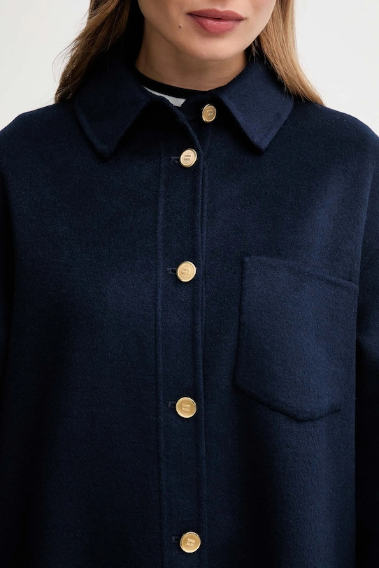 Tommy Hilfiger kurtka z dodatkiem wełny WW0WW46558 granatowy