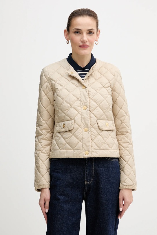 Tommy Hilfiger kurtka puchowa bez kaptura beżowy WW0WW47449