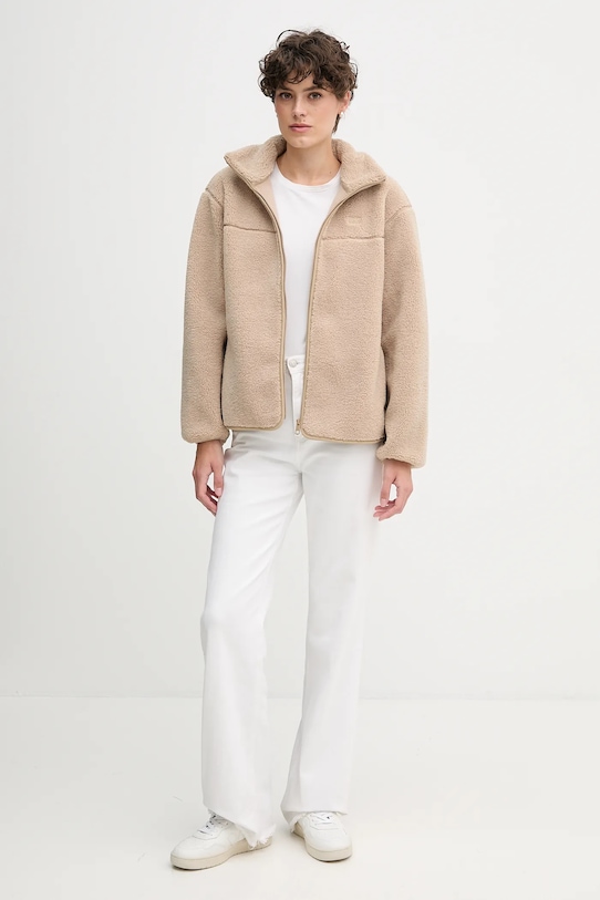 Fleecová mikina Tommy Hilfiger WW0WW48260 béžová AW25