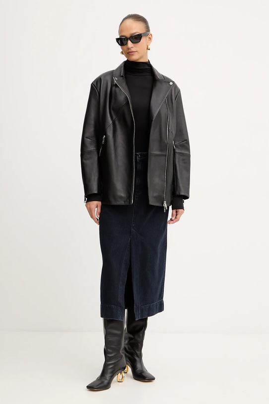 BOSS ramoneska skórzana 50547474 czarny AW25