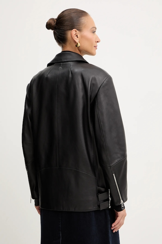 Ρούχα Δερμάτινo jacket BOSS 50547474 μαύρο