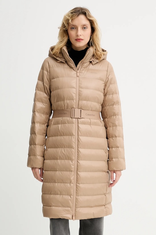 Bunda Calvin Klein s podšívkou hnědá LV044D543G