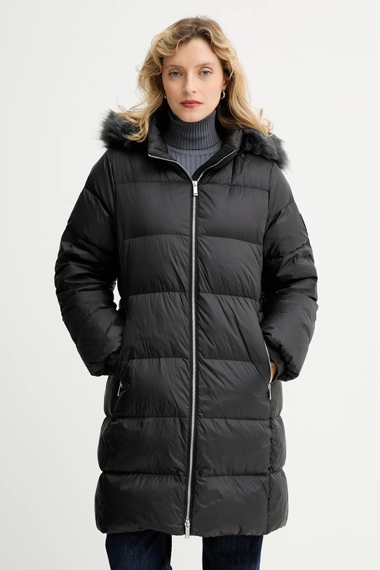 Péřová bunda Calvin Klein s podšívkou černá LV044D545G