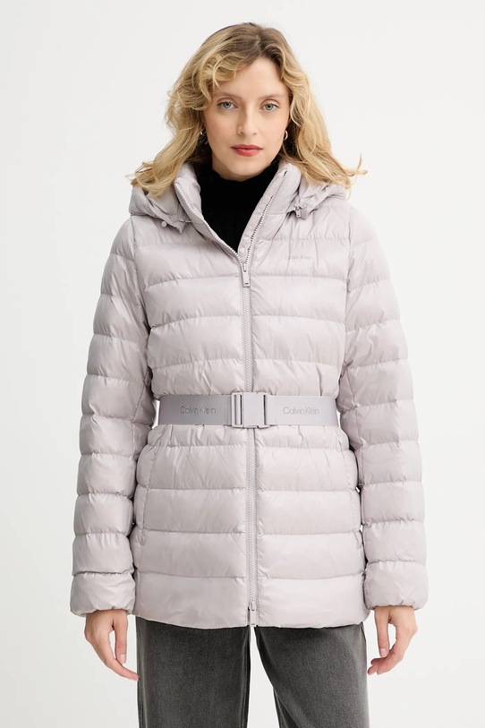 Bunda Calvin Klein zateplené sivá LV044D542G