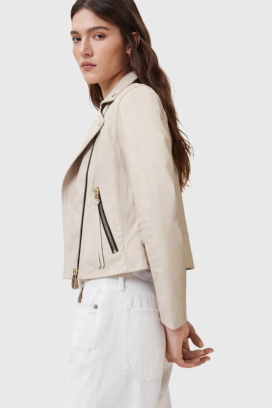 AllSaints ramoneska skórzana DALBY W087LB beżowy