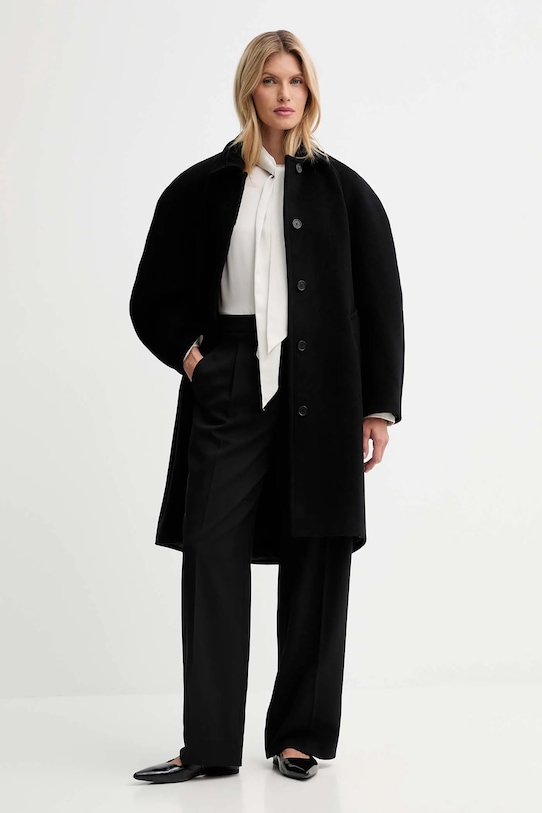 Filippa K haină cu lână 31614.FK negru AW25