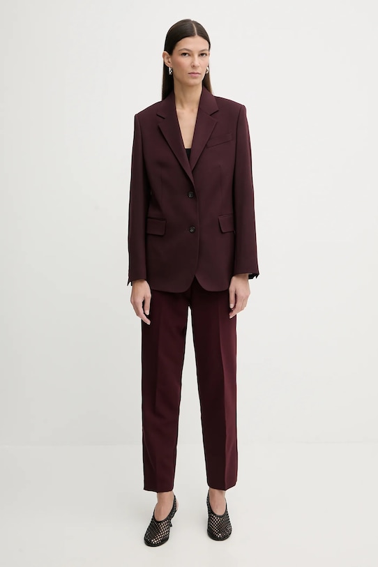 Σακάκι με προσθήκη μάλλινου υφάσματος Filippa K 31825.FK μπορντό AW25