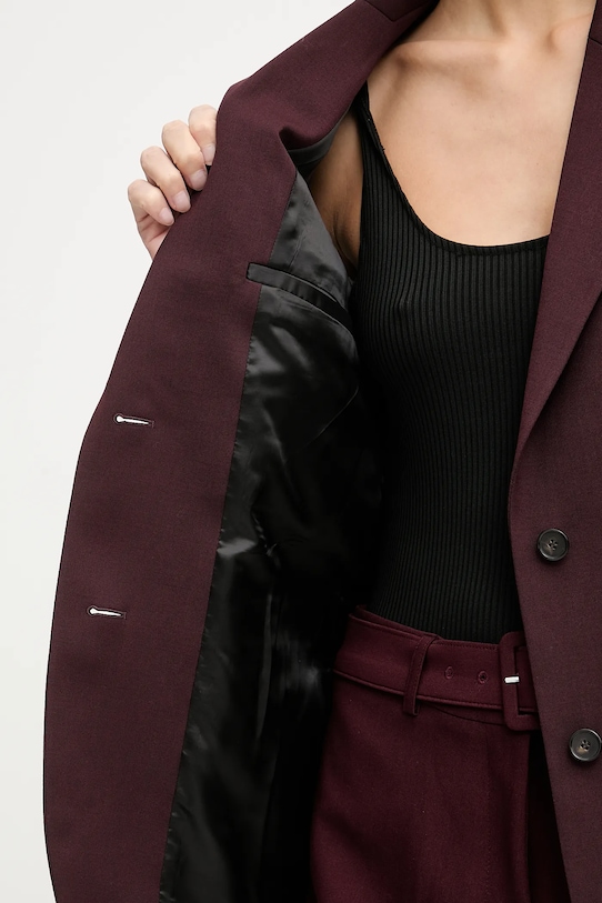 Σακάκι με προσθήκη μάλλινου υφάσματος Filippa K 31825.FK μπορντό