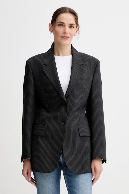 Filippa K marynarka z wełną tkanina szary 31766.FK