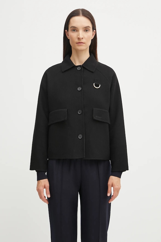 Barbour giacca in misto lana LEONIE transitorio nero LOS0077