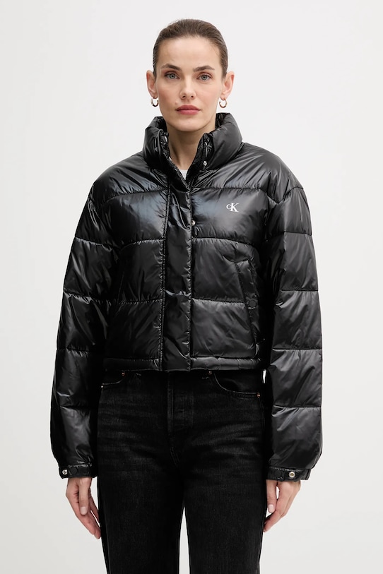 Calvin Klein Jeans rövid kabát szigetelt fekete LV047D504G