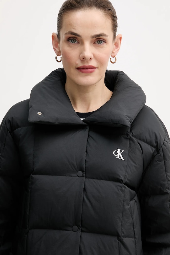 Páperová bunda Calvin Klein Jeans čierna LV044D521G