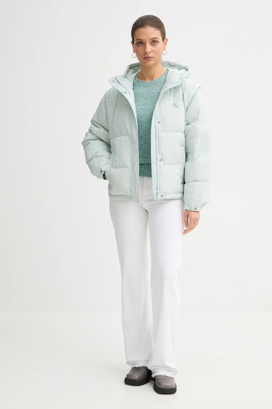Calvin Klein Jeans bezrękawnik puchowy LV044D522G turkusowy AW25