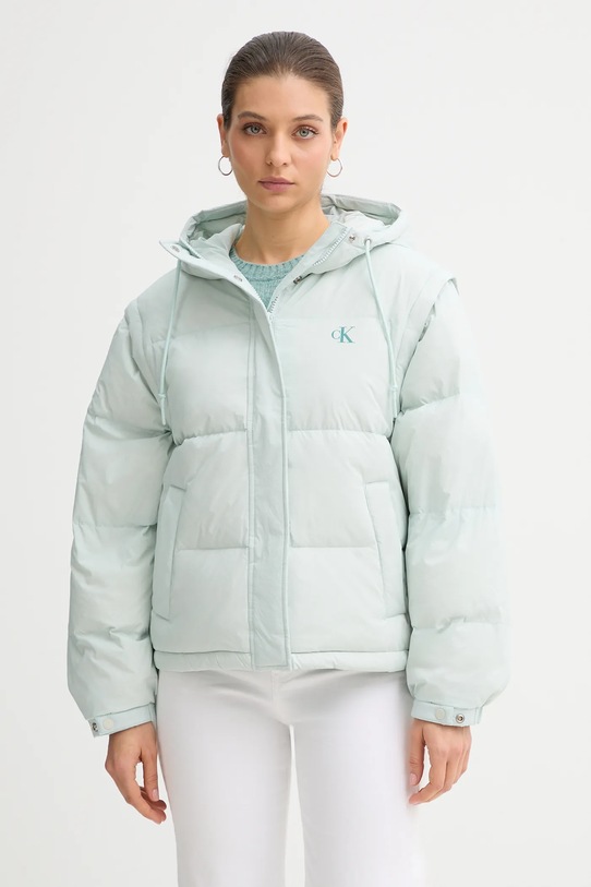 Calvin Klein Jeans vestă de puf cu captuseala verde LV044D522G