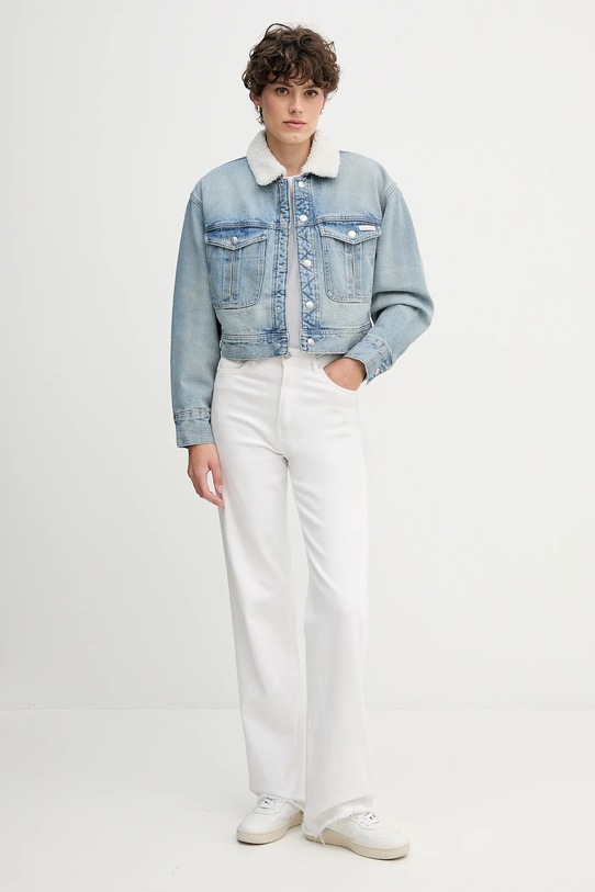 Calvin Klein Jeans kurtka jeansowa LV047D736G niebieski AW25